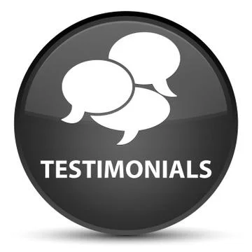 Testimonials (comments icon) special black round button 스톡 일러스트