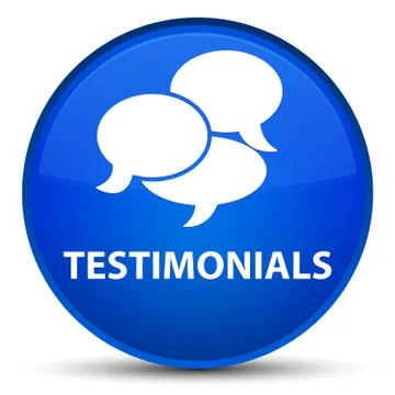 Testimonials (comments icon) special blue round button Stock Illustration