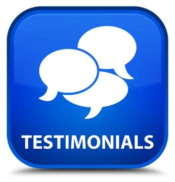 Testimonials (comments icon) special blue square button Illustrazione stock