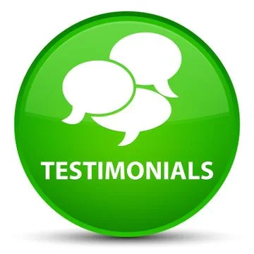 Testimonials (comments icon) special green round button Illustrazione stock