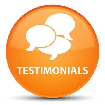 Testimonials (comments icon) special orange round button Stock Illustration