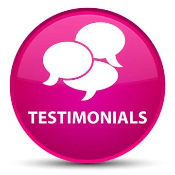 Testimonials (comments icon) special pink round button 스톡 일러스트