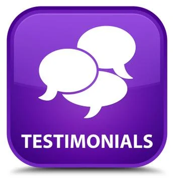 Testimonials (comments icon) special purple square button 스톡 일러스트