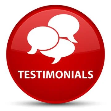 Testimonials (comments icon) special red round button 스톡 일러스트