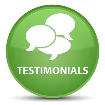 Testimonials (comments icon) special soft green round button Illustrazione stock