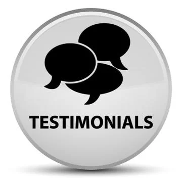 Testimonials (comments icon) special white round button Stock Illustration