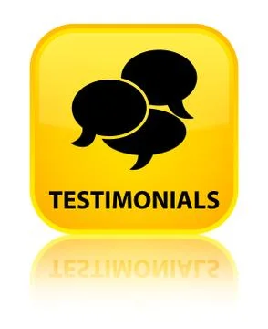 Testimonials (comments icon) special yellow square button 스톡 일러스트