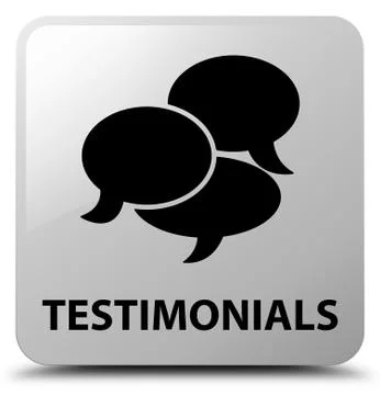 Testimonials (comments icon) white square button 스톡 일러스트
