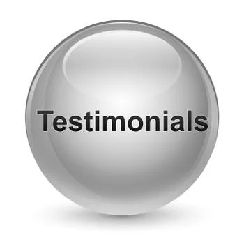 Testimonials glassy white round button Stock Illustration