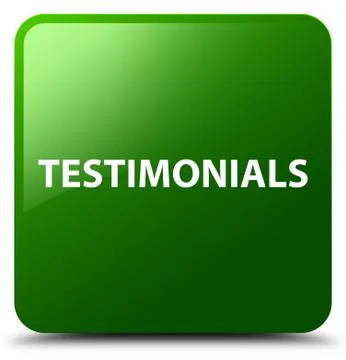 Testimonials green square button Illustrazione stock