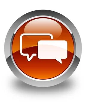 Testimonials icon glossy brown round button Stock Illustration
