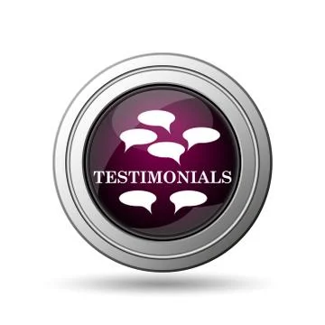 Testimonials icon. internet button on white background.. Stock Illustration