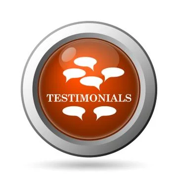 Testimonials icon. internet button on white background.. Stock Illustration
