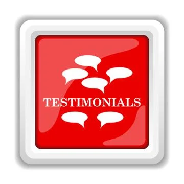 Testimonials icon. internet button on white background.. Stock Illustration