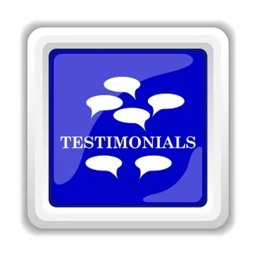 Testimonials icon. Internet button on white background.. 스톡 일러스트
