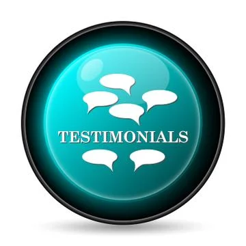 Testimonials icon. Internet button on white background.. Stock Illustration