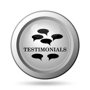 Testimonials icon. Internet button on white background.. Stock Illustration