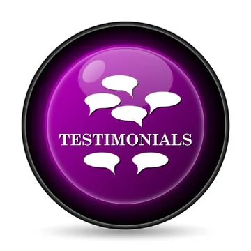 Testimonials icon. Internet button on white background.. Stock Illustration