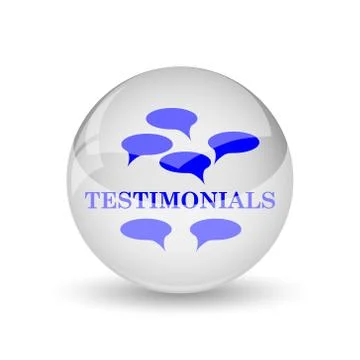 Testimonials icon. Internet button on white background.. 스톡 일러스트
