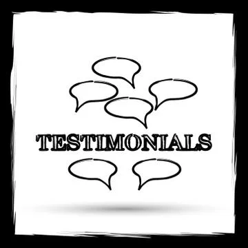 Testimonials icon. Internet button on white background. Outline design imitat Stock Illustration
