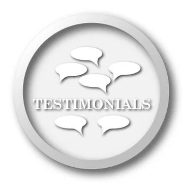 Testimonials icon. Internet button on white background.. 스톡 일러스트