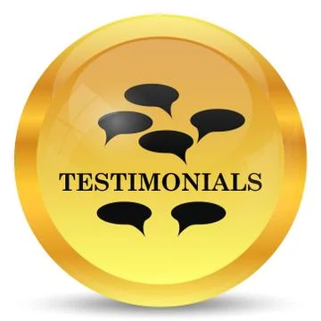 Testimonials icon. Internet button on white background.. Stock Illustration
