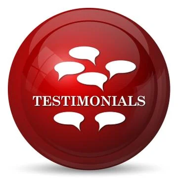 Testimonials icon. Internet button on white background.. 스톡 일러스트