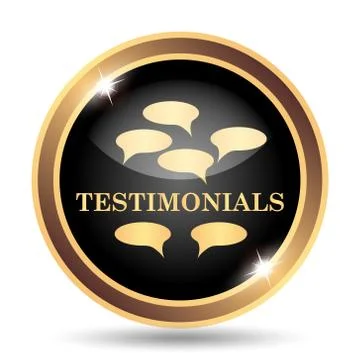 Testimonials icon. Internet button on white background.. Stock Illustration
