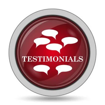 Testimonials icon. Internet button on white background.. 스톡 일러스트