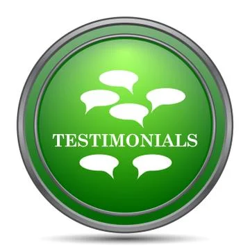 Testimonials icon. Internet button on white background.. Stock Illustration