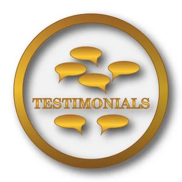 Testimonials icon. Internet button on white background.. 스톡 일러스트