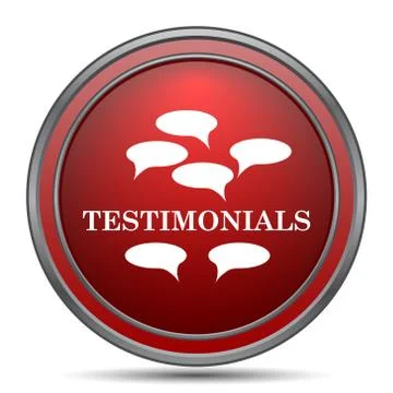 Testimonials icon. Internet button on white background.. Stock Illustration