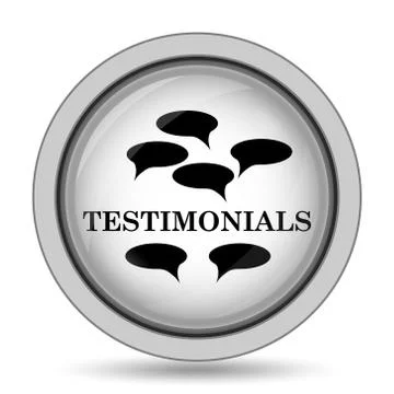 Testimonials icon. Internet button on white background.. 스톡 일러스트