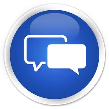 Testimonials icon premium blue round button Illustrazione stock