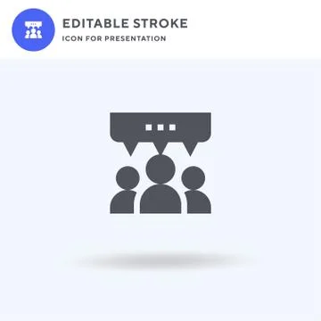 Testimonials icon vector, filled flat sign, solid pictogram isolated on white Illustrazione stock