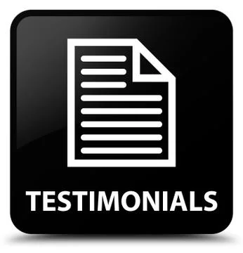 Testimonials (page icon) black square button Stock Illustration