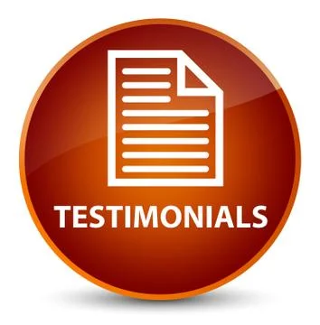 Testimonials (page icon) elegant brown round button Illustrazione stock
