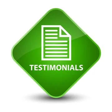 Testimonials (page icon) elegant green diamond button Illustrazione stock