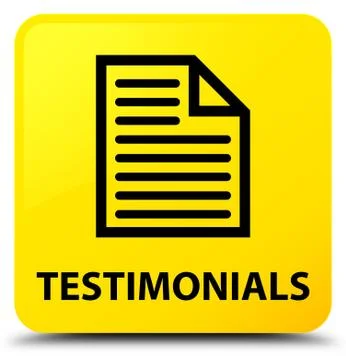 Testimonials (page icon) yellow square button Illustrazione stock
