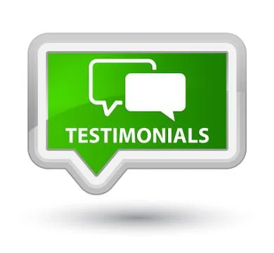 Testimonials prime green banner button Illustrazione stock