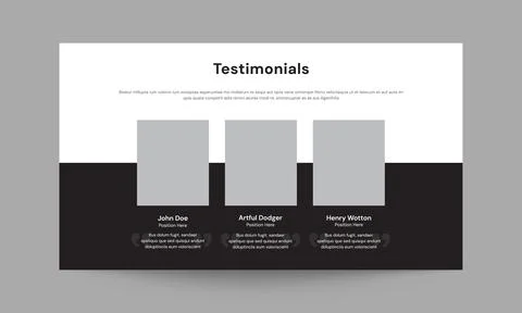 Testimonials Slide Presentation Template Modern Client Feedback Design Illustrazione stock