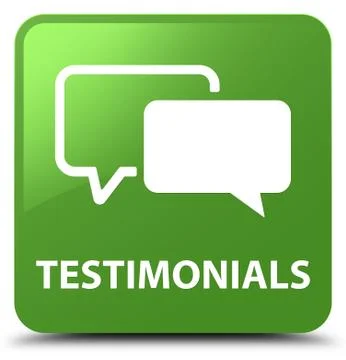 Testimonials soft green square button Illustrazione stock