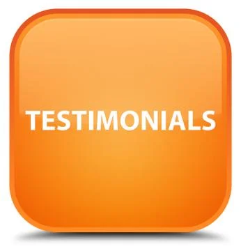 Testimonials special orange square button Stock Illustration