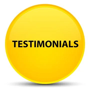 Testimonials special yellow round button Illustrazione stock