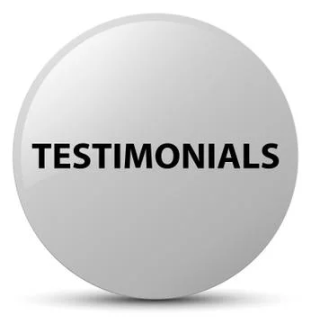 Testimonials white round button Illustrazione stock