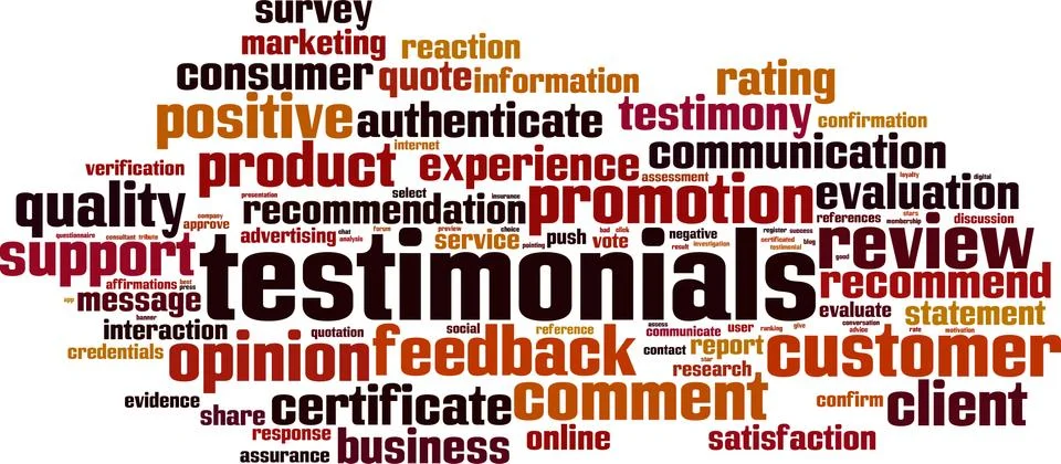 Testimonials word cloud Stock Illustration