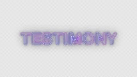 Testimony neon effects, text animation on transparent background Stock Footage 303588088