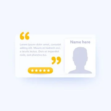 Testimony template for web, testimonial design Illustrazione stock