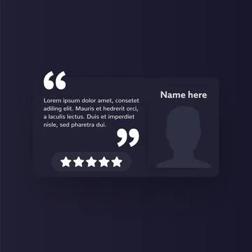 Testimony template for web, testimonial vector Illustrazione stock