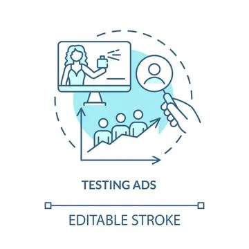 Testing advertising concept icon Stock Illustration